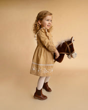 Load image into Gallery viewer, Winnie Embroidered Mustard Gingham Dress