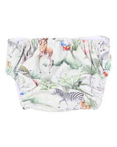 Silas Print Aqua Nappy