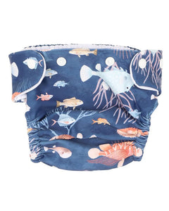 Aiden Print Aqua Nappy