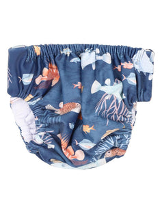 Aiden Print Aqua Nappy