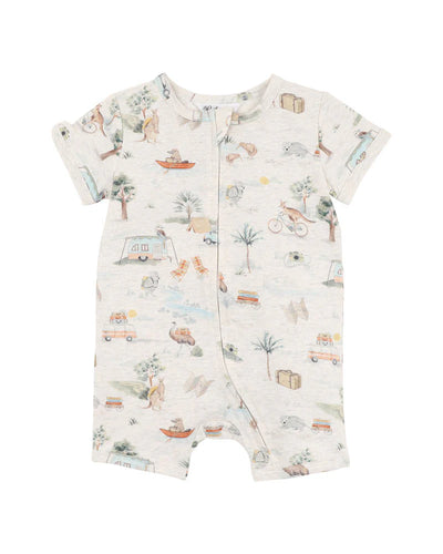 Ivan Print SS Zip Romper