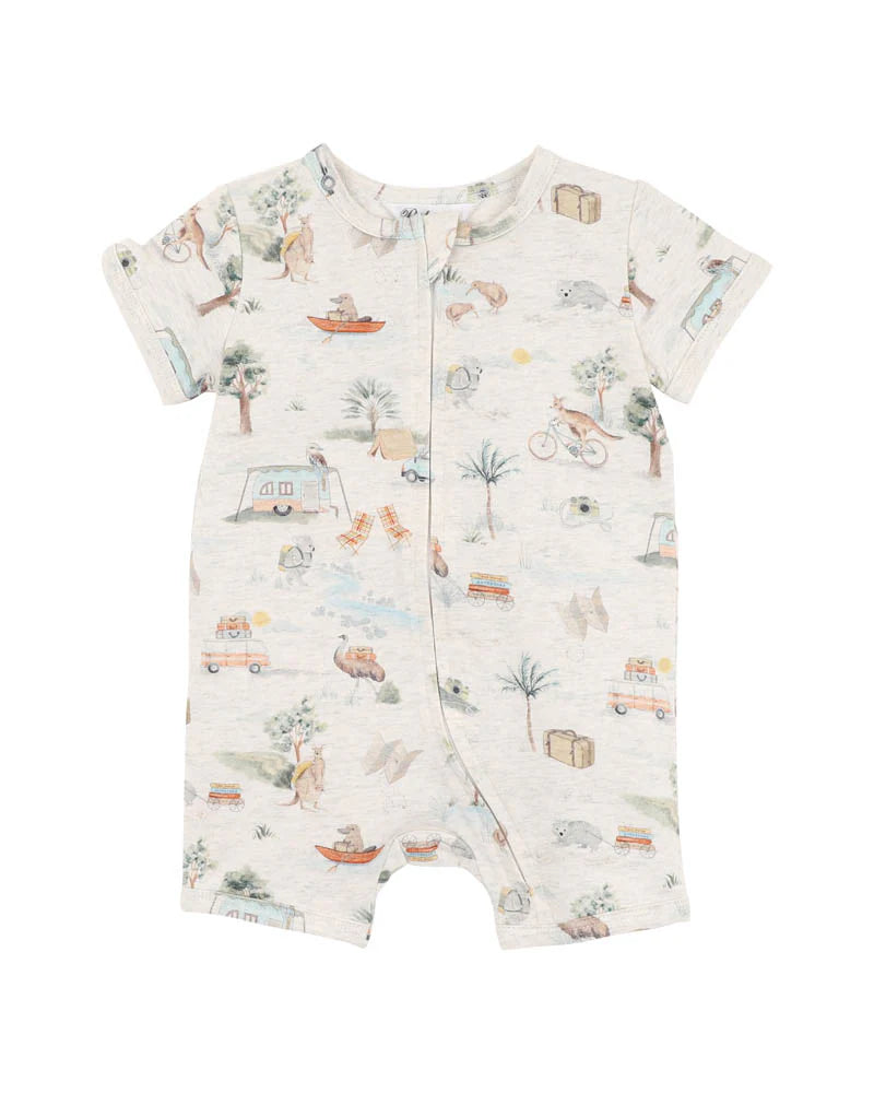 Ivan Print SS Zip Romper