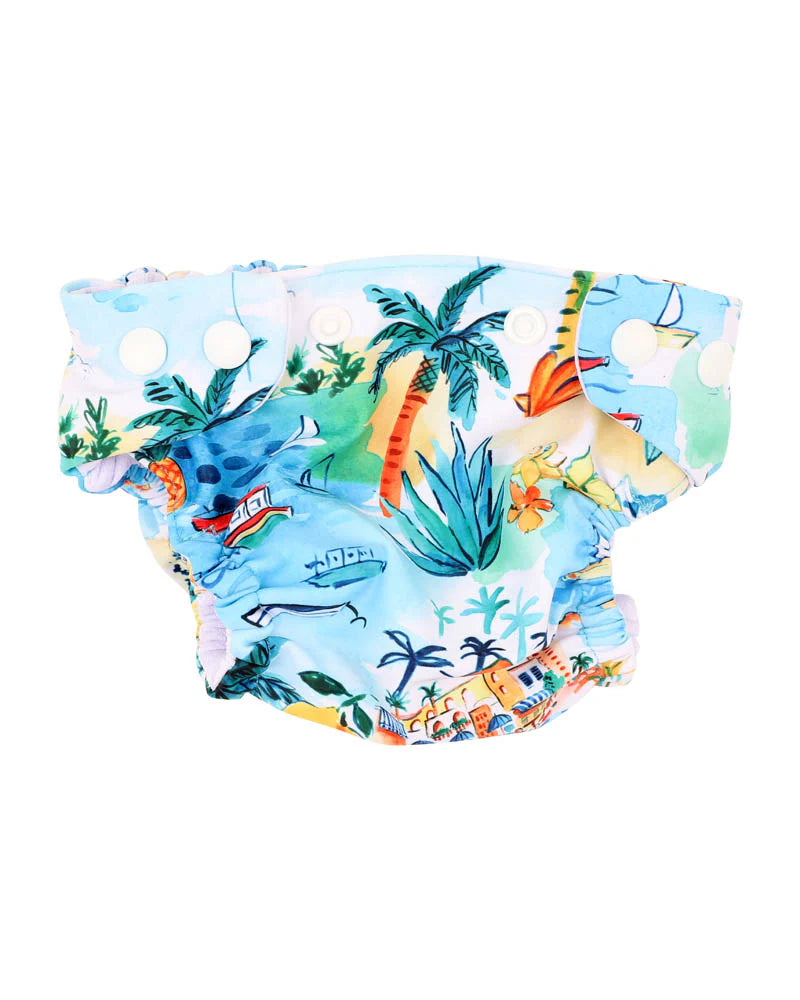 Luca Print Aqua Nappy