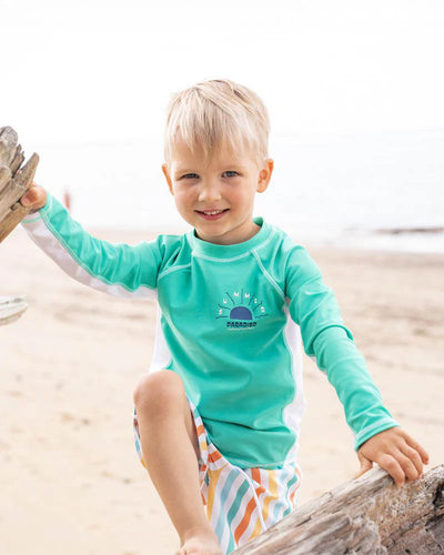 Teal Green LS Rash Top