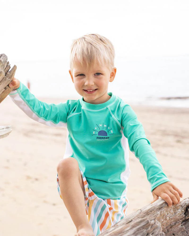 Teal Green LS Rash Top