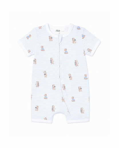 Brady Stripe Organic SS Zip Romper