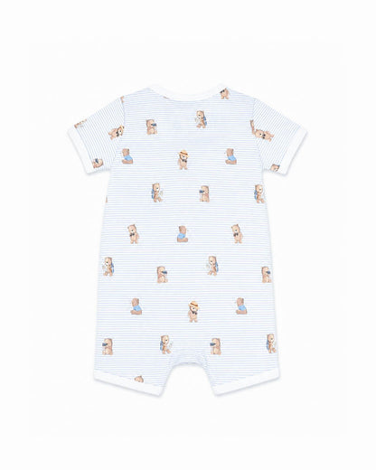 Brady Stripe Organic SS Zip Romper
