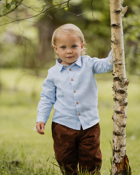 Jake Blue Check LS Shirt 2-7YR