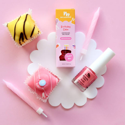 Water Based Scented Scratch Off Kids Nail Polish: Birthday Cake - Party Pink