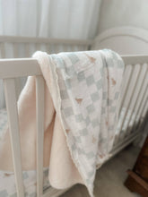 Load image into Gallery viewer, Goosey Gander Fur Lined Cot Blanket
