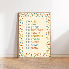 Load image into Gallery viewer, Confetti Affirmation Print - Modern Educational Kid's Art