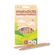 Load image into Gallery viewer, Honeysticks 3-in-1 Beeswax Pencils Jumbo Triangles 10pk