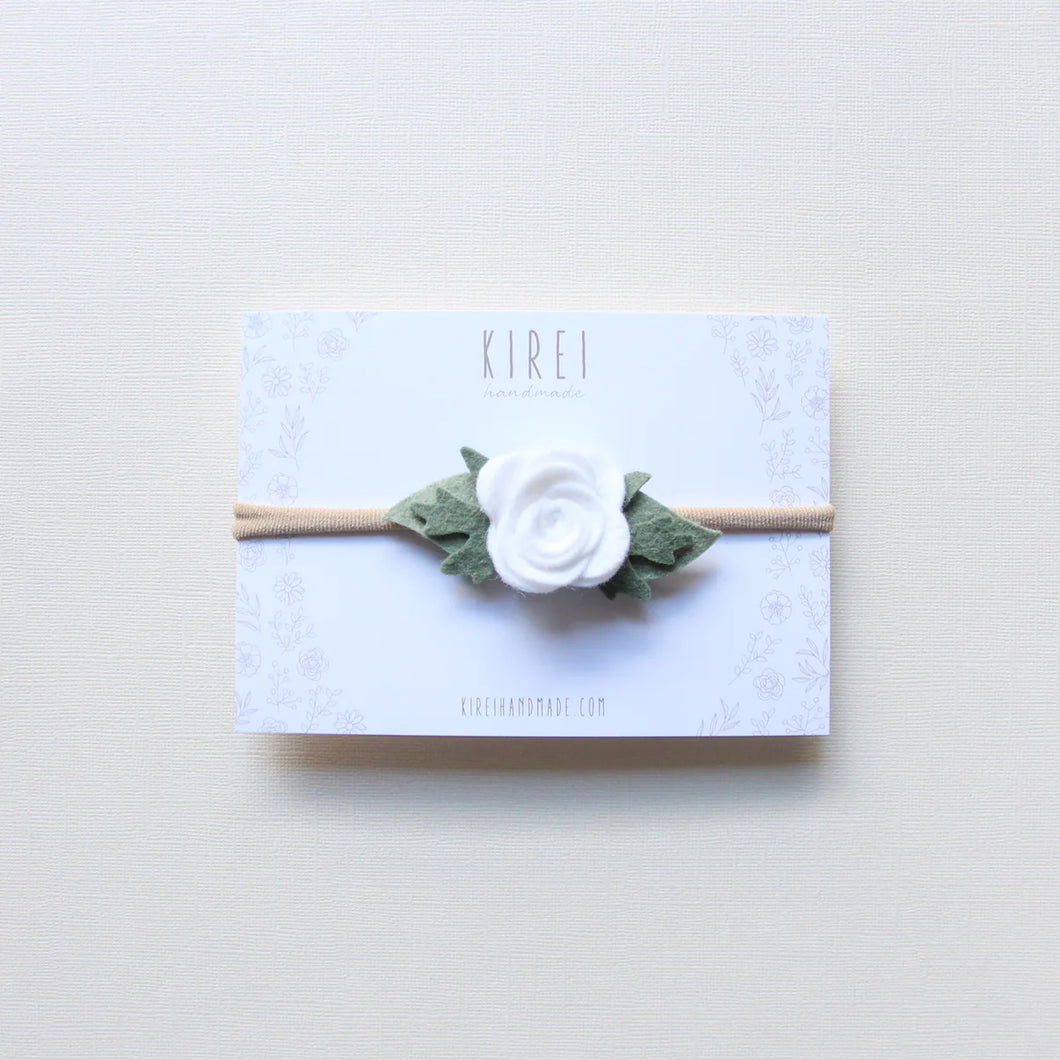 Baby Rose Headband | White