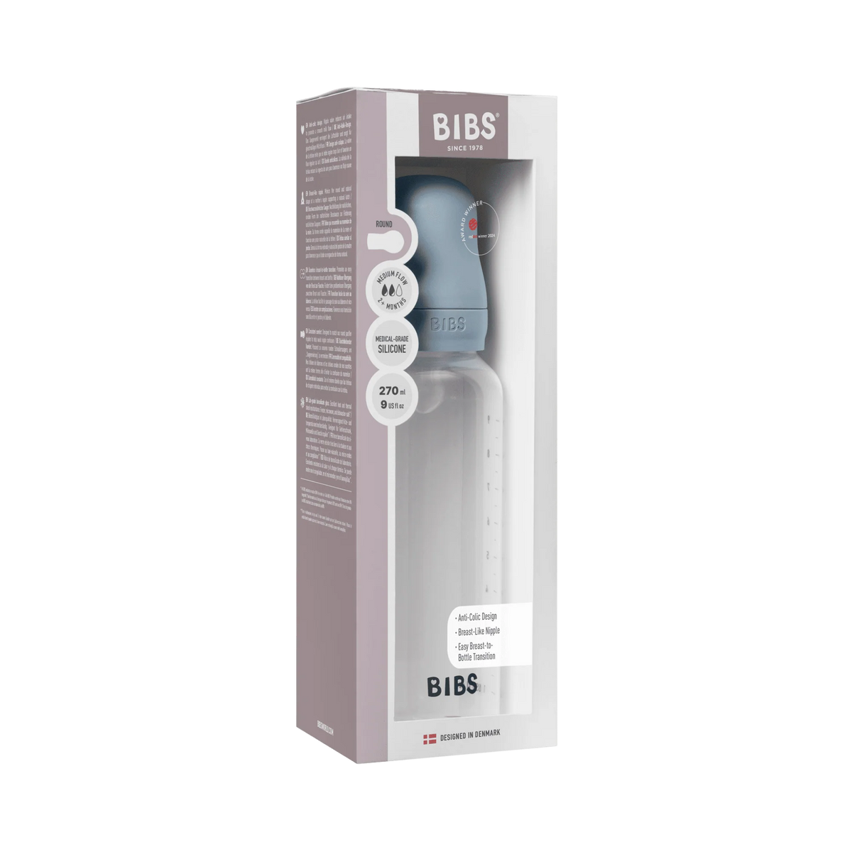 Baby Bottle BPA Free Plastic | Silicone | Baby Blue