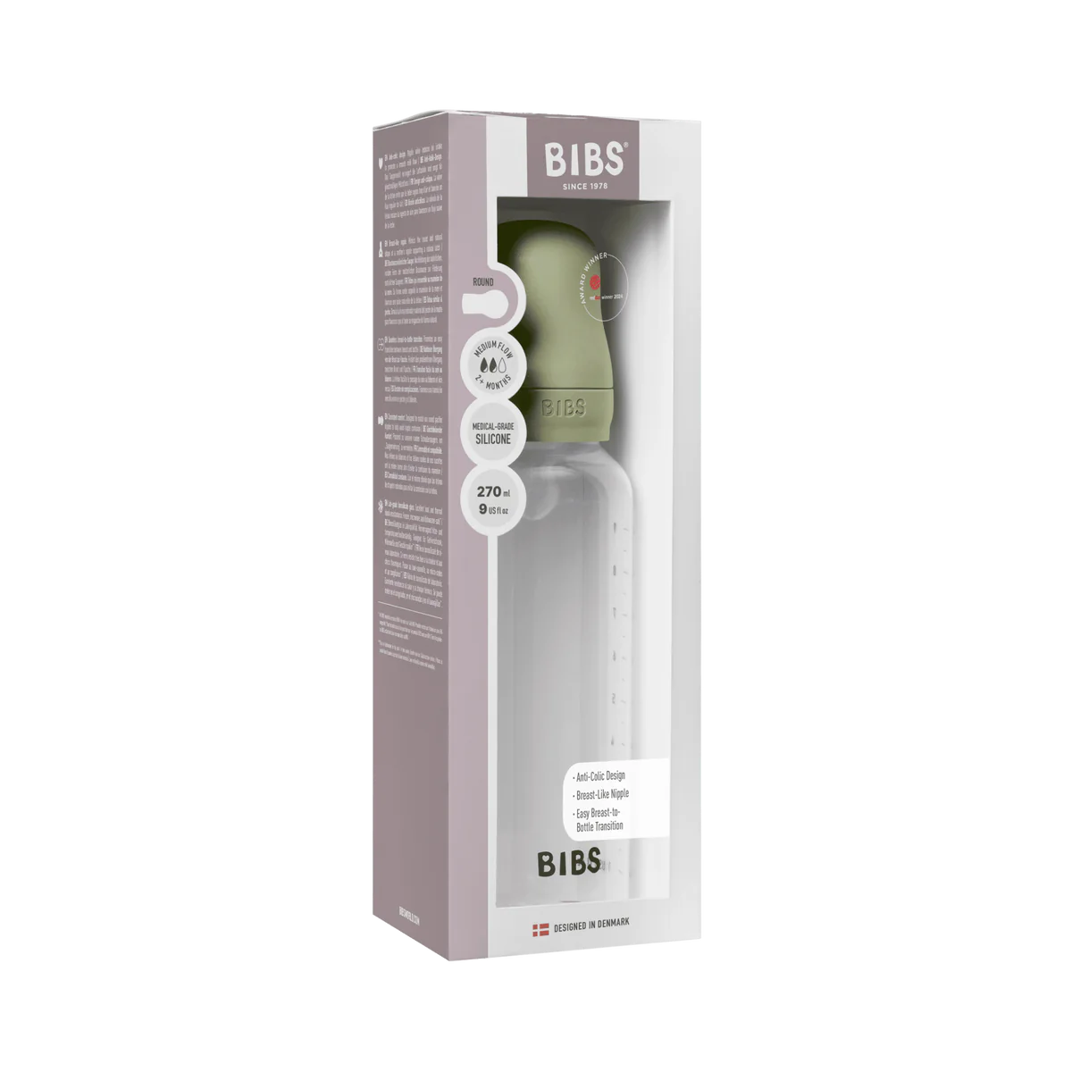 Baby Bottle BPA Free Plastic | Silicone | Sage