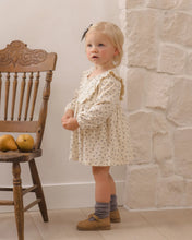 Load image into Gallery viewer, Blue Ditsy Long Sleeve Ruffle V Dress