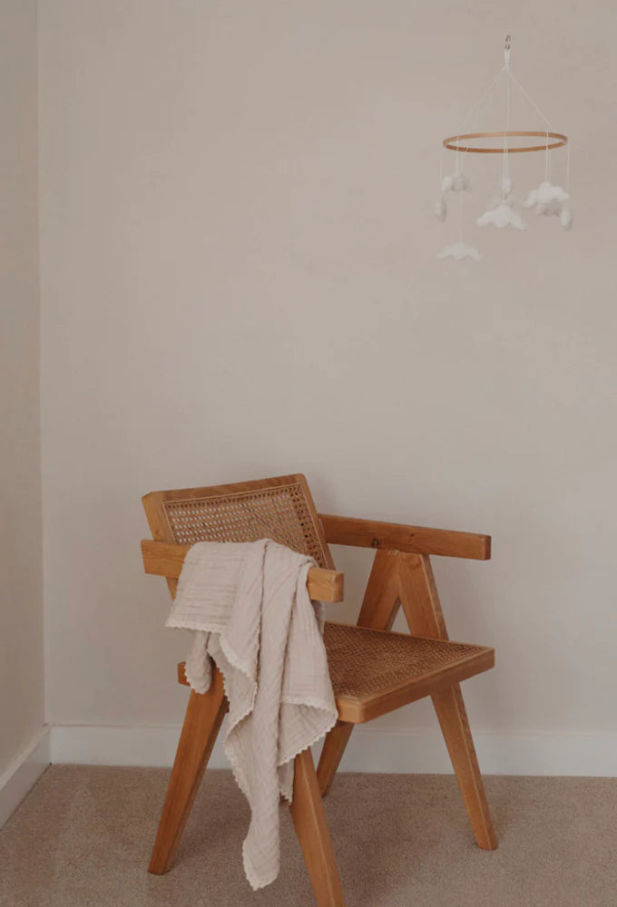 Six Ply Gauze Lace Blanket | Latte