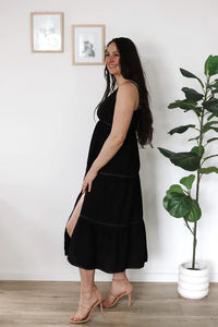 Black Nursing Midi Dress