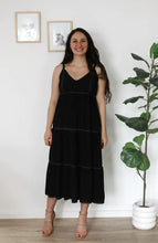 Load image into Gallery viewer, Black Nursing Midi Dress