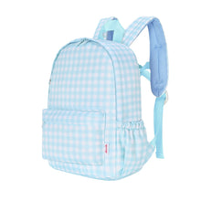 Load image into Gallery viewer, Blue Gingham Mini Daycare/Toddler Backpack