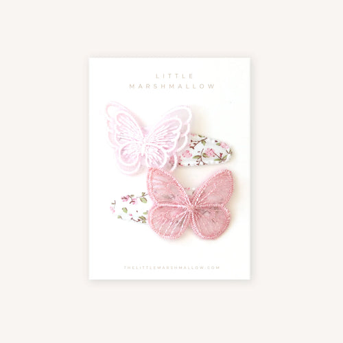 Butterfly Clip Set | Pink