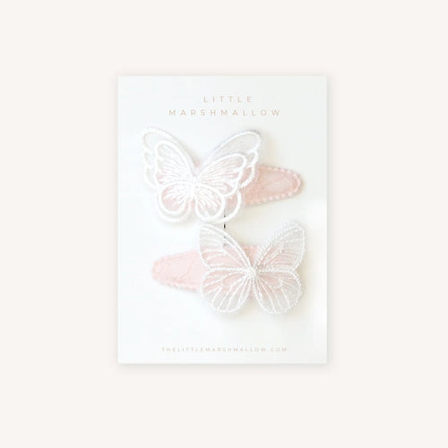 Butterfly Clip Set | White