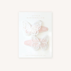 Butterfly Clip Set | White