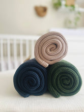 Load image into Gallery viewer, Cable Baby Blanket | Cambridge Blue