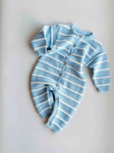 Load image into Gallery viewer, Raised Stripe Full Romper | Arctic