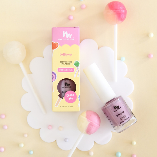 Water Based Scented Scratch Off Kids Nail Polish: Lollipop - Purple/Pink
