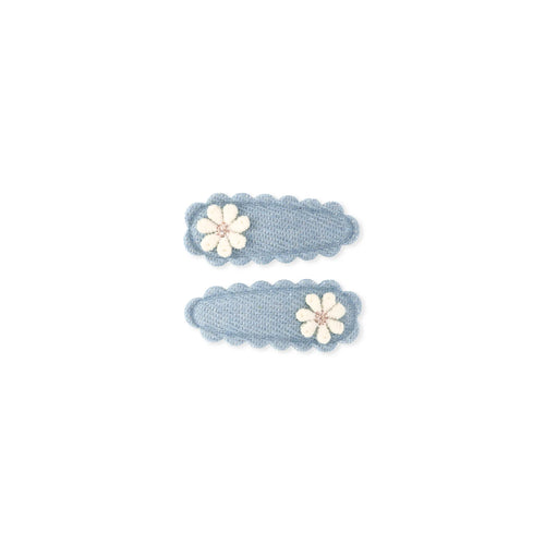 Dainty Snap Clips | Denim Blossom
