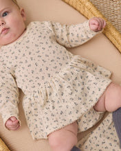 Load image into Gallery viewer, Blue Ditsy Pointelle Skirted Bodysuit
