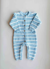 Load image into Gallery viewer, Raised Stripe Full Romper | Arctic