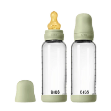 Load image into Gallery viewer, BIBS Glass Bottle Complete Set (2 Pack) 240ml Latex - Sage