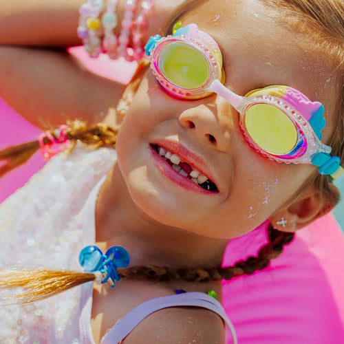 3YRS+ Rainbow Colourful Clouds Swim Goggles