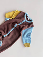 Load image into Gallery viewer, Cotton Knit Romper | Brown/Blue/Green