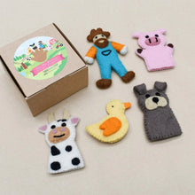 Load image into Gallery viewer, Old MacDonald Farm Animals A, Finger Puppet Set
