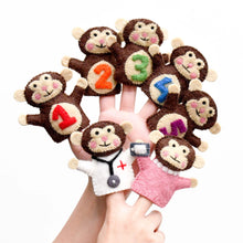 Load image into Gallery viewer, Five Little Monkeys, Finger Puppet Set