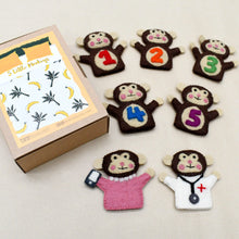 Load image into Gallery viewer, Five Little Monkeys, Finger Puppet Set