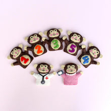 Load image into Gallery viewer, Five Little Monkeys, Finger Puppet Set