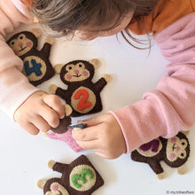 Load image into Gallery viewer, Five Little Monkeys, Finger Puppet Set