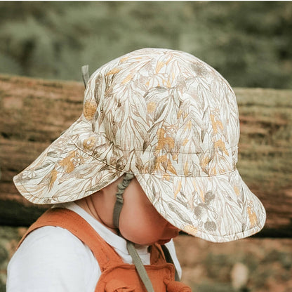 'Lounger' Baby Reversible Flap Sun Hat | Mallee/Moss