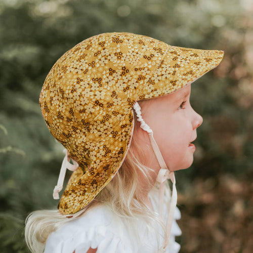 'Lounger' Baby Reversible Flap Sun Hat | Farah/Flax