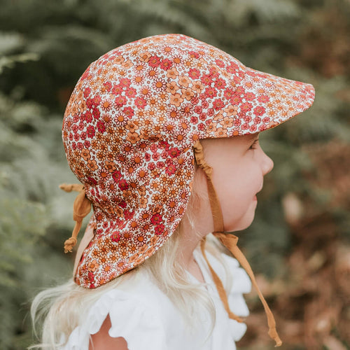 'Lounger' Baby Reversible Flap Sun Hat | Melody/Maize