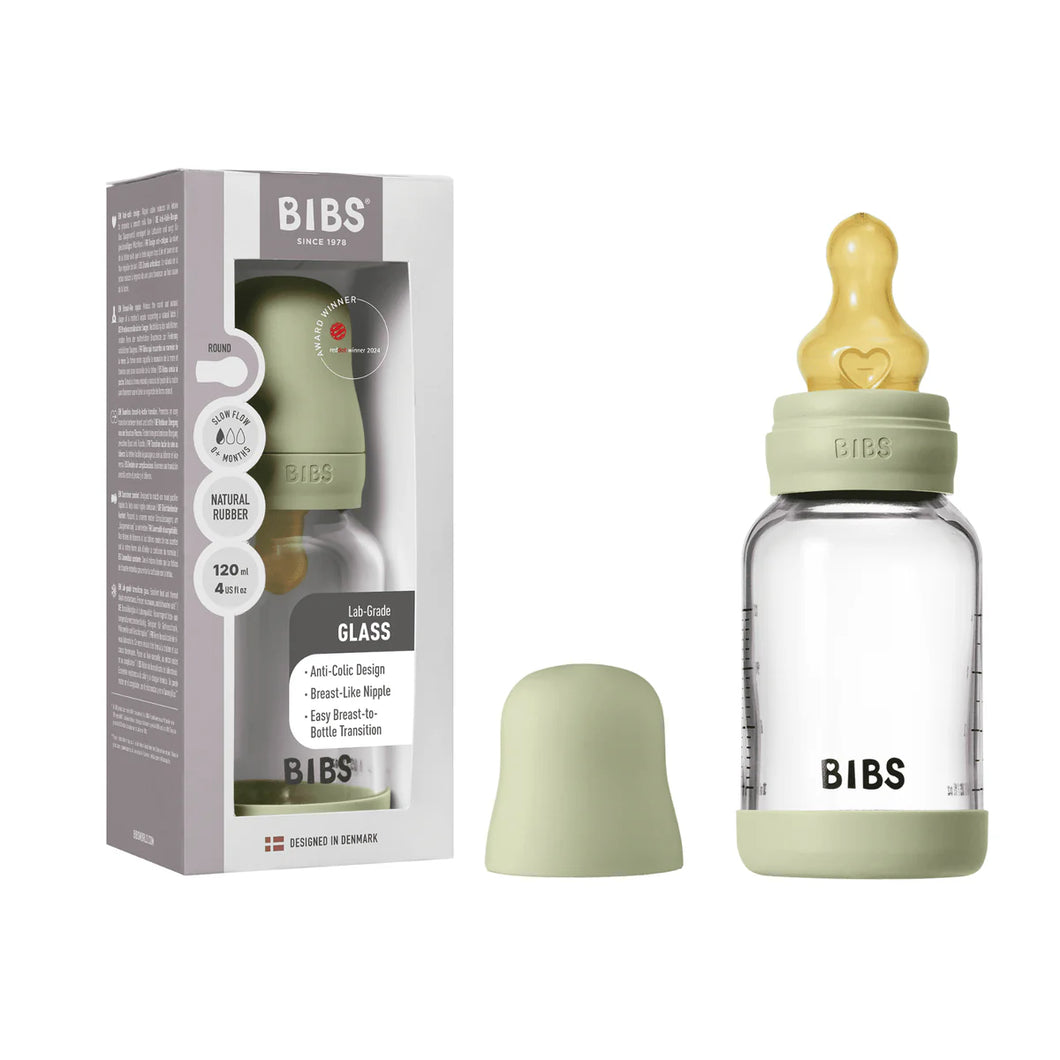 Glass Baby Bottle Complete Set Latex | Sage 120ml