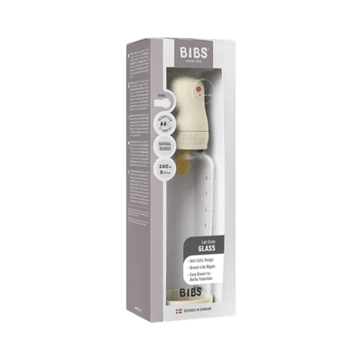 Glass Baby Bottle Complete Set Latex | Ivory 240ml