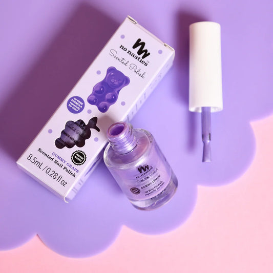 Gummy Grape Scented Scratch Off Kids Nail Polish in Shimmery Purple