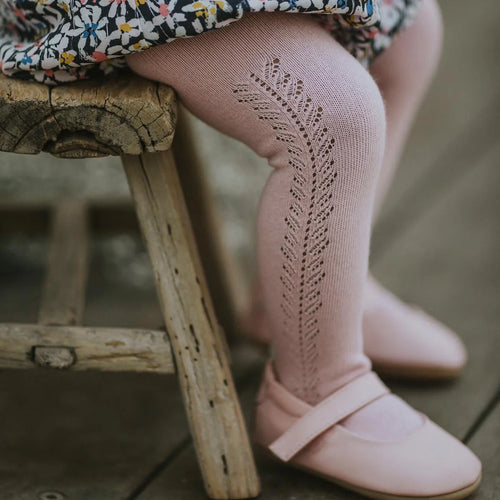 Blush Open Work Tights