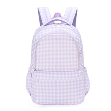 Load image into Gallery viewer, Lilac Gingham Campus School Backpack 2.0