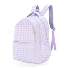 Load image into Gallery viewer, Lilac Gingham Campus School Backpack 2.0